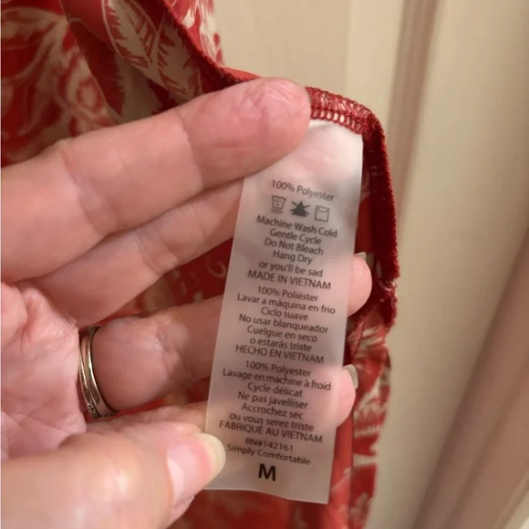 LuLaRoe Red and Cream Floral Boho Maxi Vest, Size M - Picture 4 of 5